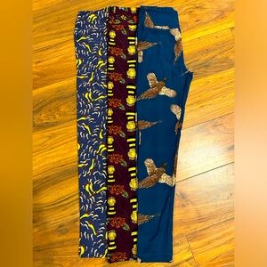 LuLaRoe women’s OS buttery soft leggings. Animal prints. Set of 3 leggings.